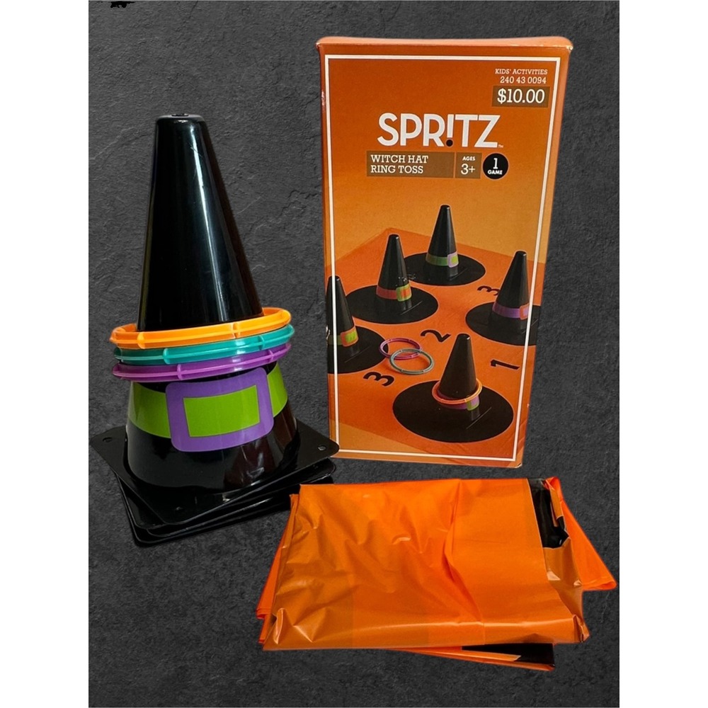 Spritz Witch Hat Ring Toss Kids Game One Size Orange Halloween Party-Open Box